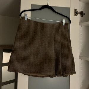 Heartloom Brown Patterned Mini Skirt